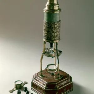 Three-pillar Compound Microscope, c.1735 (mixed media) Three-pillar Compound Microscope, c.1735 (mixed media)