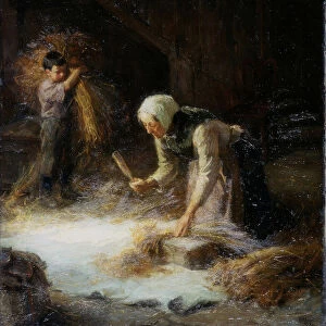 Threshing the Gleanings, 1899 (oil on canvas)