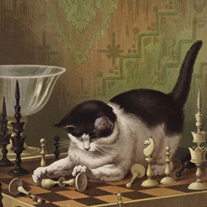 Tib Playing at Chess (chromolitho)