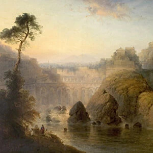 On the Tiber, Italy (oil on canvas)