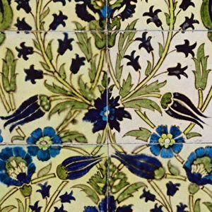 Tile panel with Persian flower pattern (ceramic)