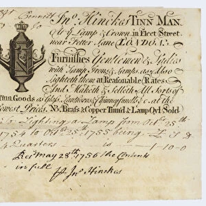 Tin Man, John Hinckes, trade card (engraving)
