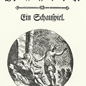 Title page of the first edition of Friedrich Schillers play Die Rauber (The Robbers), 1781 (litho)