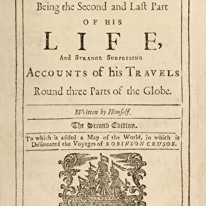 Title page from "The Farther Adventures of Robinson Crusoe