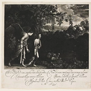 Tobias and the Angel, 1613 (engraving)