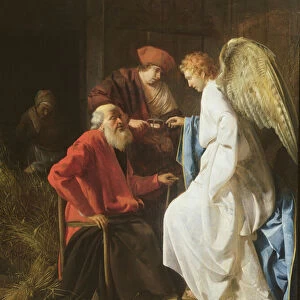 Tobias and the Angel curing the Blindness of Tobit, 1630 (oil on panel)