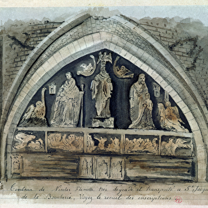 Tomb of Nicolas Flamel (c. 1330-1418) at the Cimetiere des Innocents (w / c on paper)