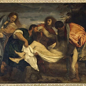 The Tomb Painting by Tiziano Vecellio dit le Titian (1485-1576) Sun. 1, 48 x 2, 12 m