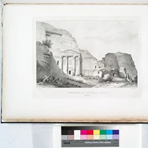Tomb in the south of the town, Petra, 1830 (litho)