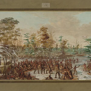 De Tonty Suing for Peace in the Iroquois Village in January 1680, 1847-48 (oil on canvas)