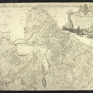 A Topographical Map of the County of Middlesex, 1754 (engraving) A Topographical Map of the County of Middlesex, 1754 (engraving)