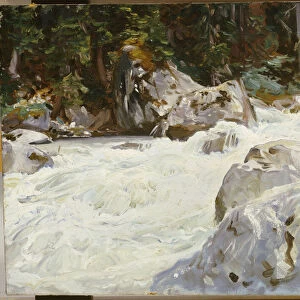 A Torrent in Norway, 1901 (oil on canvas)
