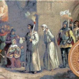 Torture of the Templars: Jacques de Molay (Molai) grand master of the Knights Templar and several of his companions were accused of heresy and debauchery by King Philip IV - they were sentenced to the stake on March 4th 1314 in Paris