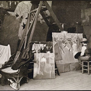 Toulouse-Lautrec in his studio in Rue Caulaincourt, from Toulouse-Lautrec by Gerstle Mack