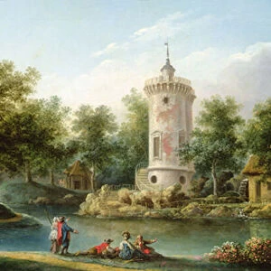 The Tour de Marlborough in the Jardin des Mesdames, Bellevue (oil on canvas)