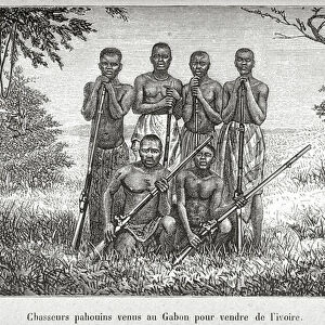 Traditional costume of the Indigenous People of Gabon, illustration from L