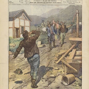 A Tragic Episode Happened On The 14th Corr Among The Italian Workers In The Works Of Sempione (colour litho)