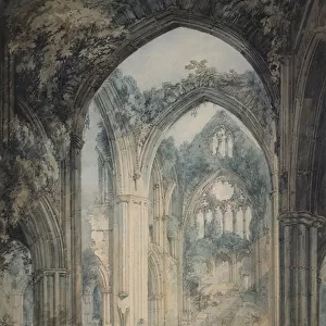 Transept of Tintern Abbey, Monmouthshire, c. 1794 (w / c over graphite with pen & black ink