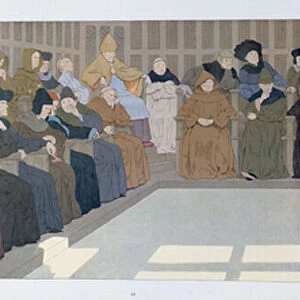 The Trial of Joan of Arc in Rouen Castle in 1431, illustration from Jeanne d