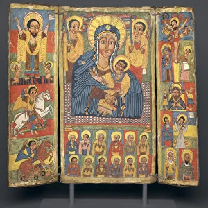 Triptych Icon with Central Image of the Virgin and Child, 1682-99 (tempera on linen
