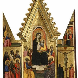 Triptych: Virgin Mary and Child with Saints, Angels and the Crucifixion