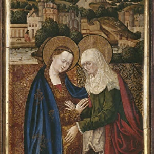 Triptych, Visitation, central panel (see also 345910, 345911) (oil on panel)