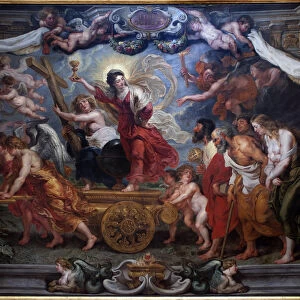 The triumph of the Catholic faith. Allegory of the triumph of the Eucharist over nature