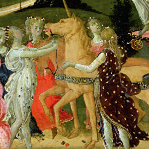 Triumph of Chastity, inspired by Triumphs by Petrarch (1304-74) (oil on panel)