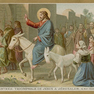 The triumphal entry of Jesus into Jerusalem (chromolitho)