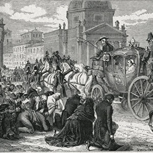 The triumphant entry of Pope Pius VII (Pio) (1742-1823) in Rome (Roma) on 24 May 1814