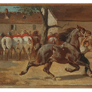 Trotting a horse, 1856 (oil on canvas)