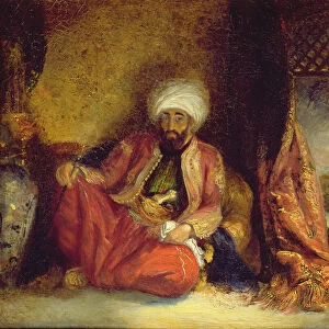 A Turk Smoking a Pipe (oil on canvas)