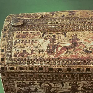 Detail of a Tutankhamun Chest, New Kingdom, c. 1340 BC (painted wood)