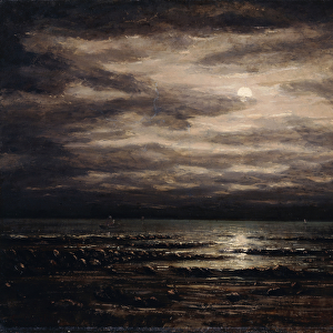 Twilight on Lake Leman in Bon Port, 1876 (oil on canvas)