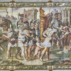 Ulysses and Ajax competing for the armor of Achilles before the courts, Ulysses Hall, detail of 2384556 (fresco)
