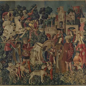 The Unicorn is Killed and Brought to the Castle, c. 1500 (wool warp with wool, silk