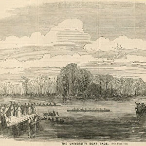 The university boat race (engraving)