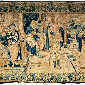 The university collections. Flemish tapestry. Moses breaks Faraohs crow. Oudenaarde. 350x510cm. Ca 1550