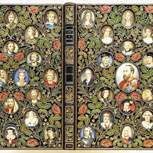 Upper and lower covers with 39 miniature portraits, 1824