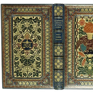 Upper and lower covers, with eagle, torch, heart, scales and floral designs