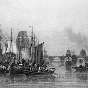The Upper Pool, River Thames, engraved by John Woods, 1851 (engraving)