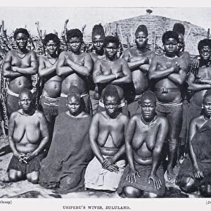Usipebus Wives, Zululand (b / w photo)