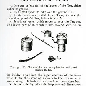 Utensils used in Japanese tea ceremonies, from History of Japan