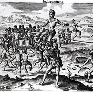 Various Indian Games, from Americae, 1602, engraved by Theodore de Bry