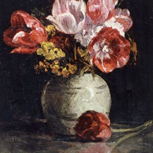 Vase of Flowers (oil on canvas)