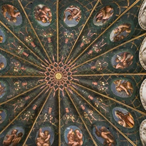 The vault with frescoes on the theme of Diana, 1518-19 (fresco)