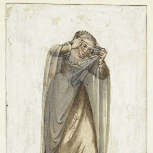 Venetian courtesan, 1660-70 (w / c on paper)