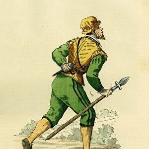 Veneurs costume, in charge of hunting common dogs, in the 17th century