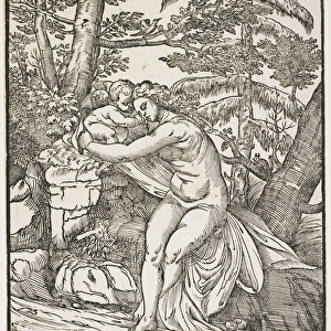 Venus and Cupid, 1566 (chiaroscuro woodcut, key block only)