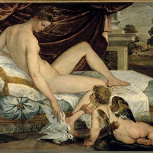 Venus et l Amour (Venus and Cupid) Painting by Lambert Sustris (1515-1568)